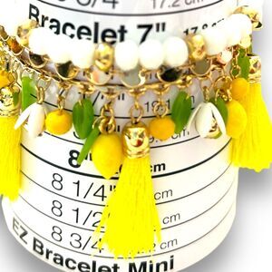 Rare Lilly Pulitzer Yellow Lemon Grove Bracelet 7" Designer Jewelry with bag HTF